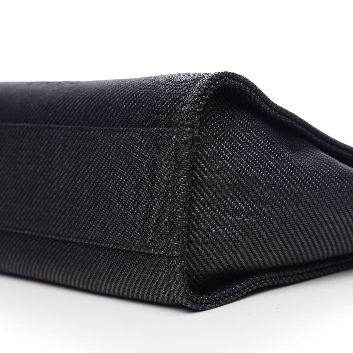 Mixed Fibers Calfskin Small Deauville Tote Black