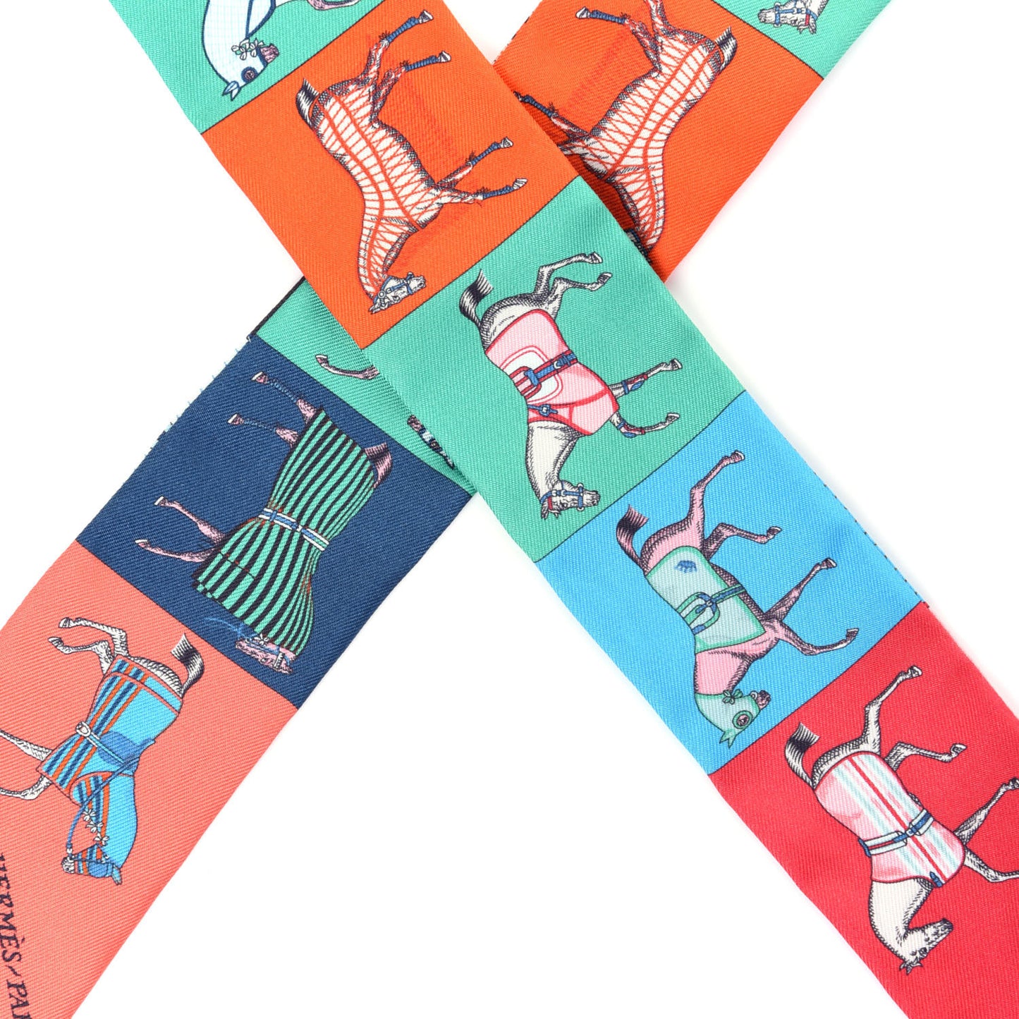 Silk Couvertures Nouvelles Twilly Blanc Vert Orange