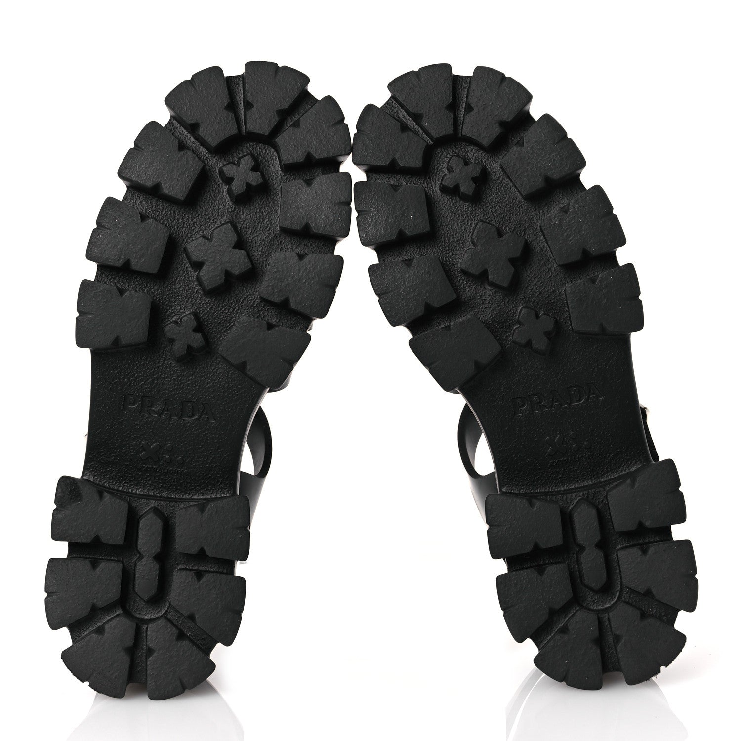 Prada Foam Rubber Triangle Logo Monolith 55mm Cage Sandals 40 Black 6 of 14