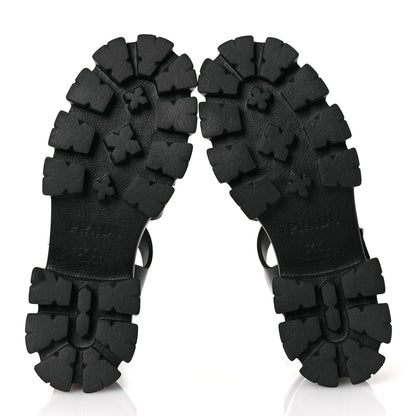 Prada Foam Rubber Triangle Logo Monolith 55mm Cage Sandals 40 Black 6 of 14