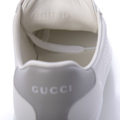 Gucci Calfskin Interlocking G Perforated Womens Ace Sneakers 37 White Grey Sky 10 of 11