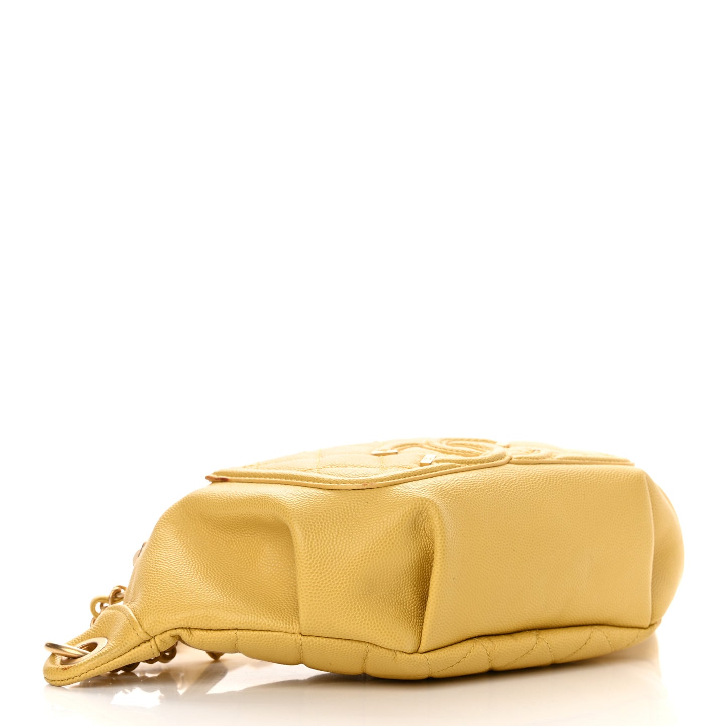 Caviar Quilted Filigree Waist Bag Yellow