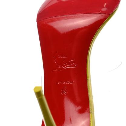 Christian Louboutin Patent PVC Just Nothing 85 Slide Sandals 39 Citrus 7 of 9