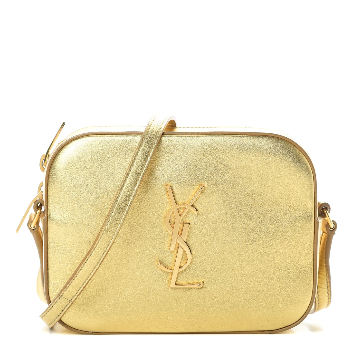 Metallic Calfskin Small Classic Monogram Camera Bag Gold