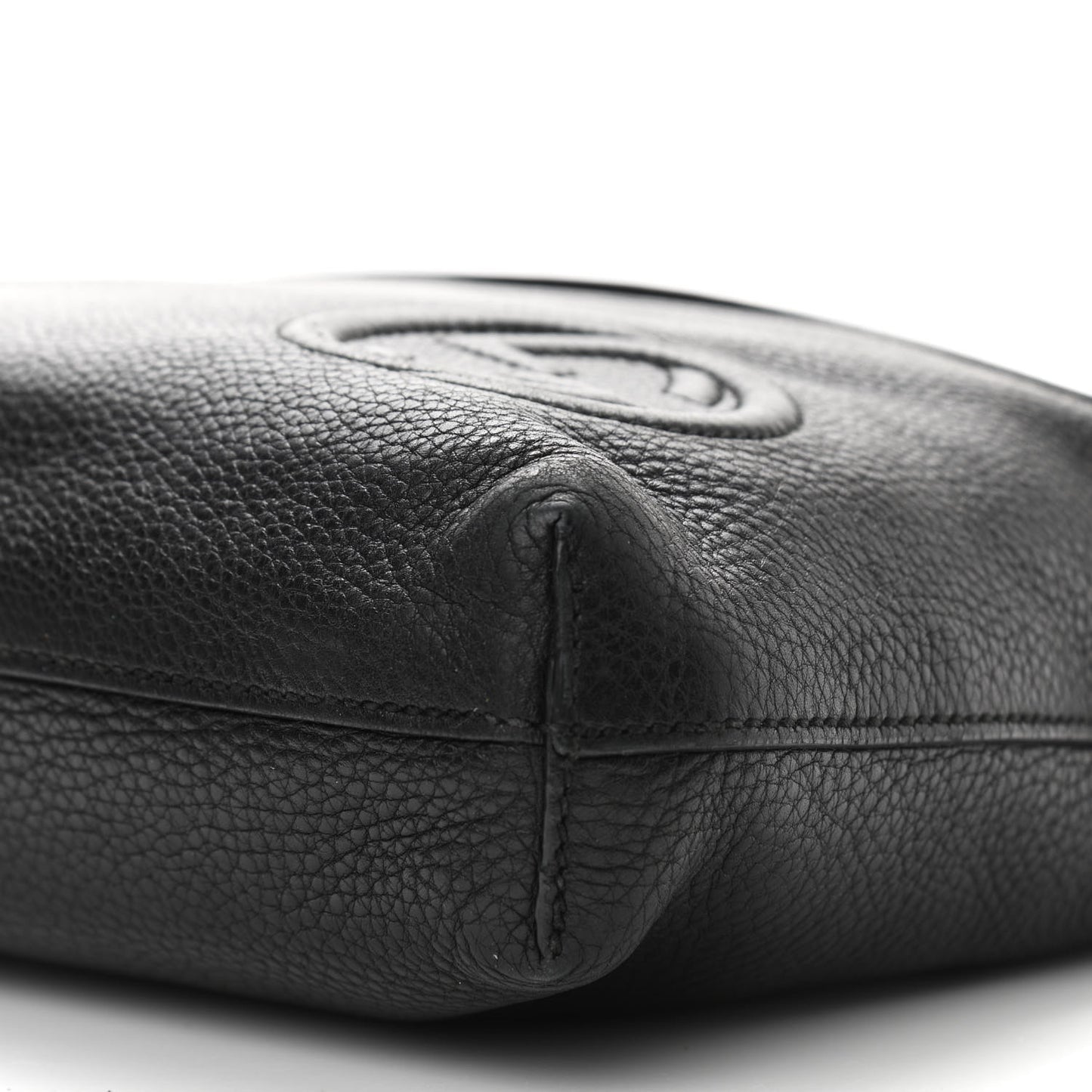Pebbled Calfskin Medium Soho Messenger Bag Black