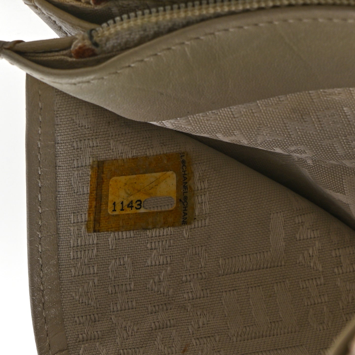 Calfskin Quilted Cambon Yen Wallet White