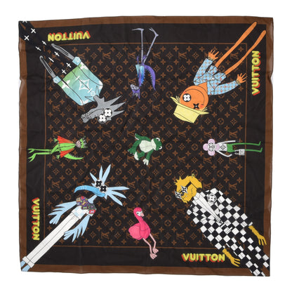 Louis Vuitton Cotton Silk Monogram LV Friends Face Mask Bandana Set Brown 9 of 11