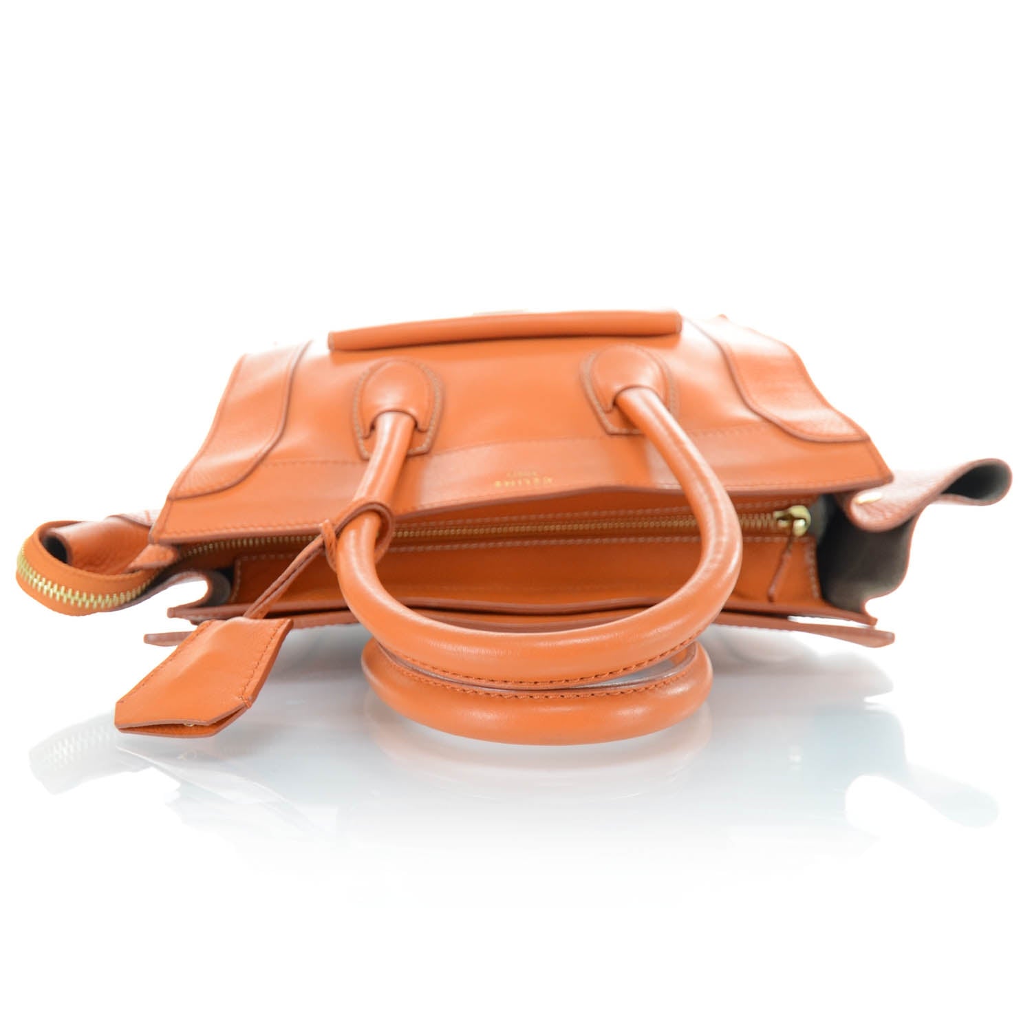 Celine Smooth Calfskin Mini Envelope Luggage Orange 4 of 12