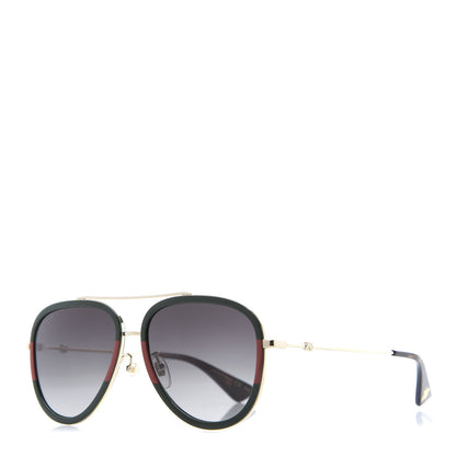 Gucci Acetate Web Aviator Sunglasses GG0062S Green Red 1 of 8
