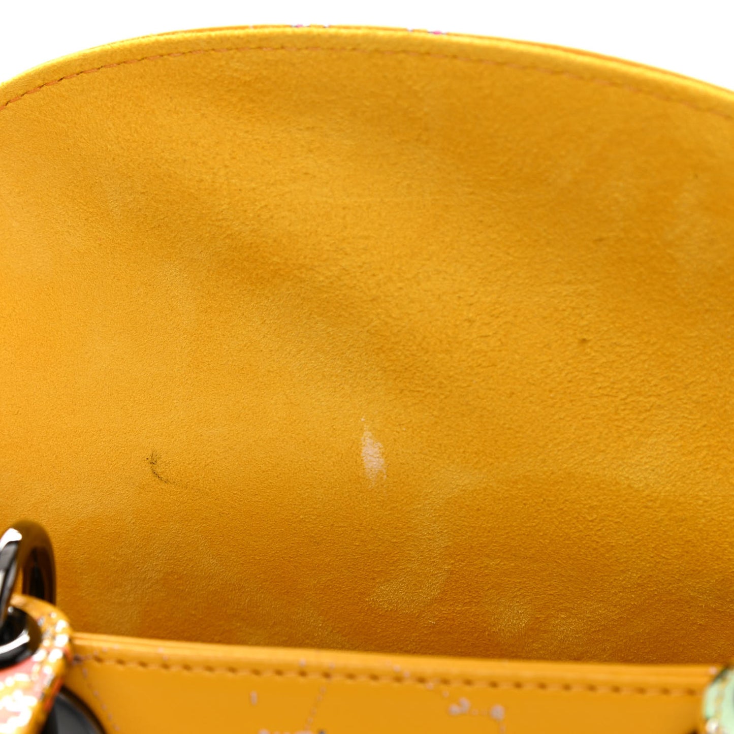 Calfskin Pixel Zodiac Small Lady Dior Yellow Multicolor