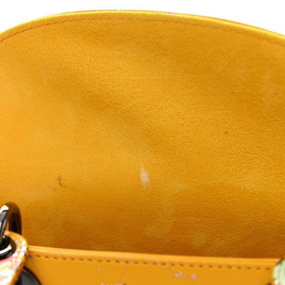 Christian Dior Calfskin Pixel Zodiac Small Lady Dior Yellow Multicolor 8 of 12