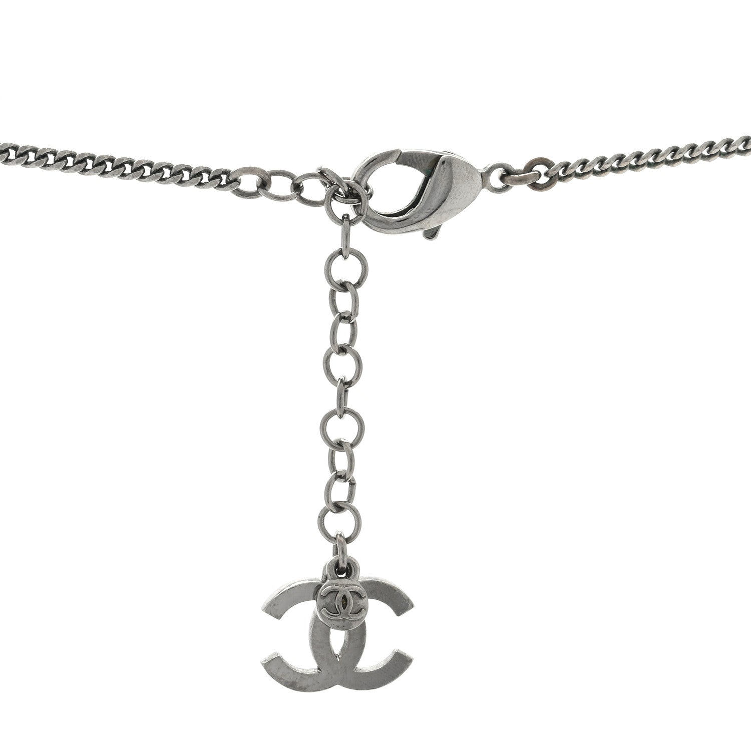 Chanel CC Multi Charm Necklace Ruthenium Black 4 of 4