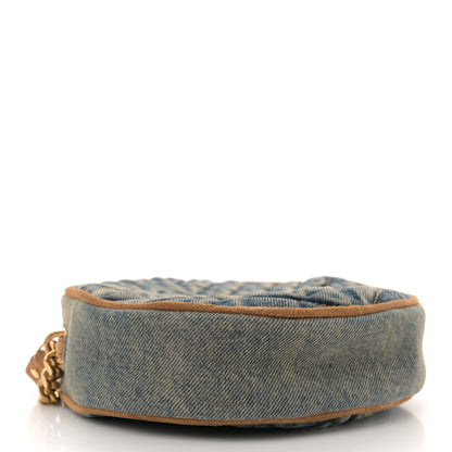 Saint Laurent Denim Quilted Monogram Round Crossbody Bag Rodeo Blue 4 of 12