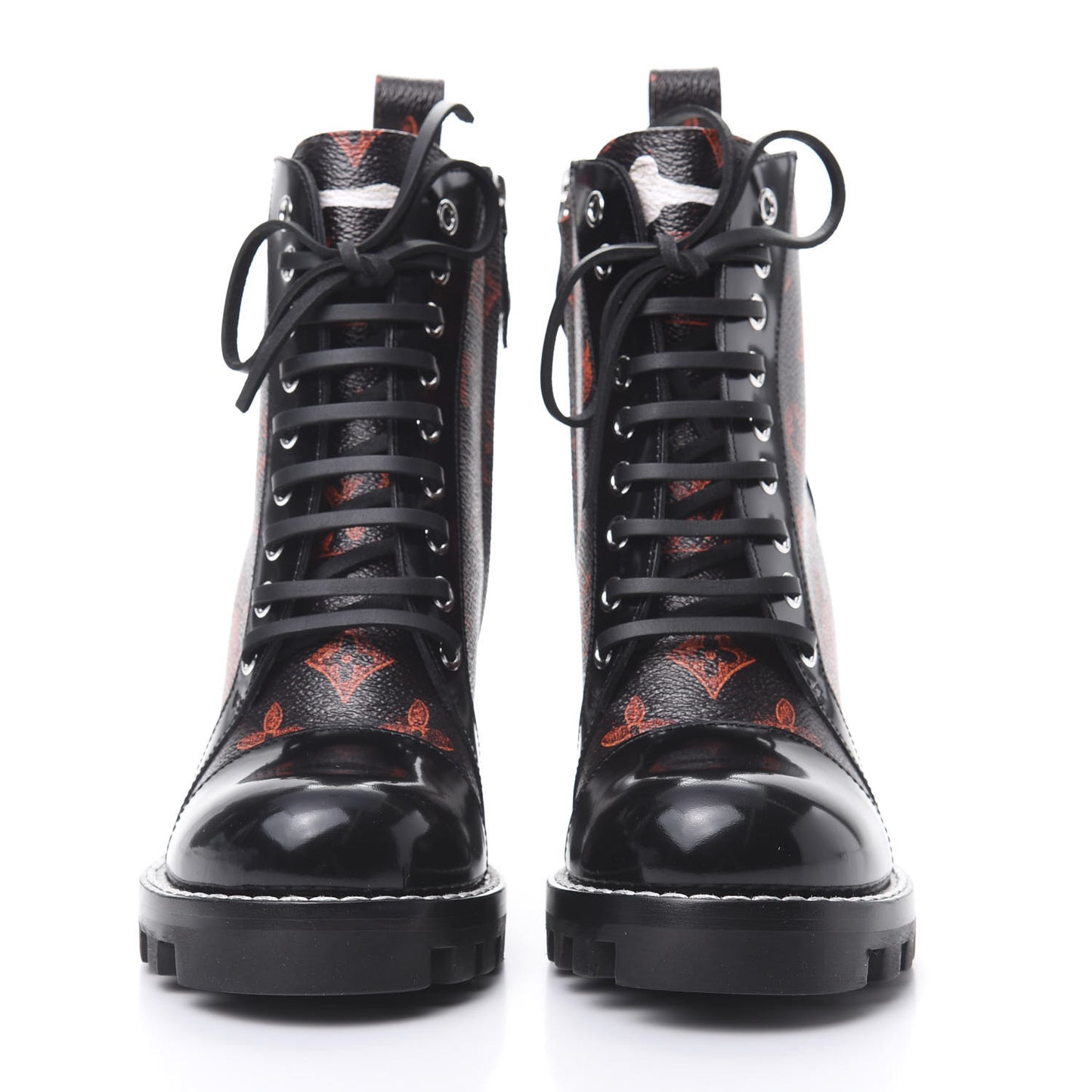 Patent Calfskin Catogram Star Trail Ankle Boots 36.5 Black Marron
