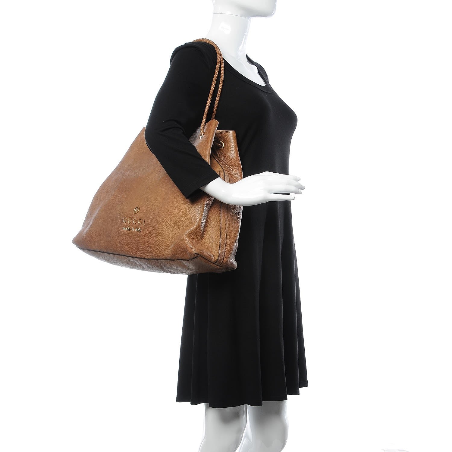 Gucci Calfskin Large Gifford Braided Handle Tote Saffron 2 of 7