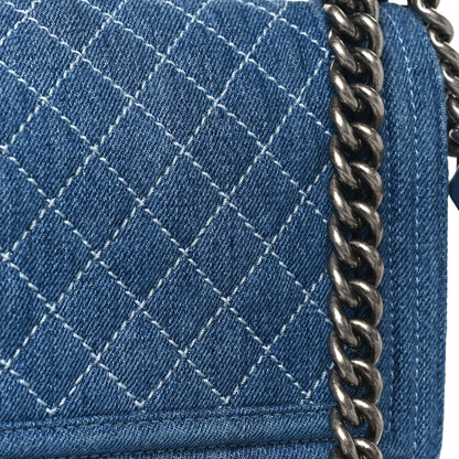 Chanel Denim Quilted Medium Boy Flap Blue 12 of 12