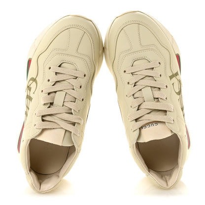 Gucci Calfskin Logo Womens Rhyton Sneakers 36 Ivory 2 of 10