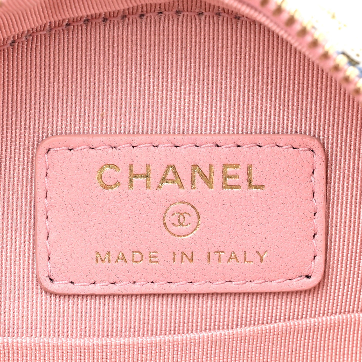 Chanel Tweed Quilted Round Clutch With Chain White Pink Multicolor 6 of 9