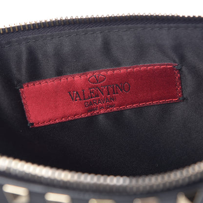 Valentino Garavani Vitello Large Rockstud Zip Pouch Black 6 of 6