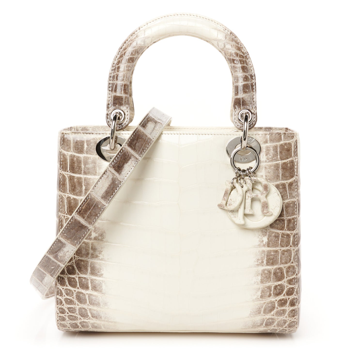 Niloticus Crocodile Himalaya Medium Lady Dior White