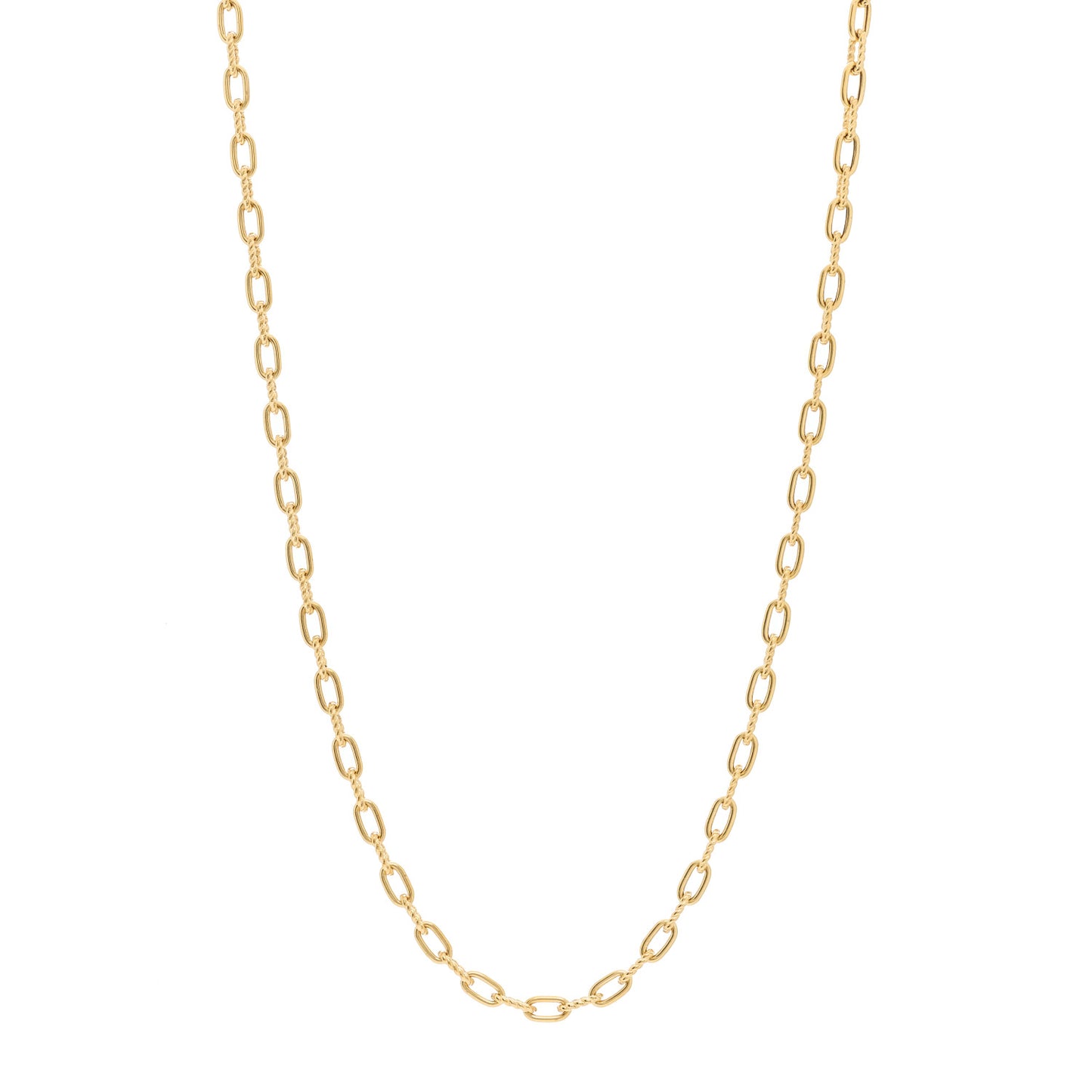 18K Yellow Gold 3mm Madison Three Ring Chain Necklace