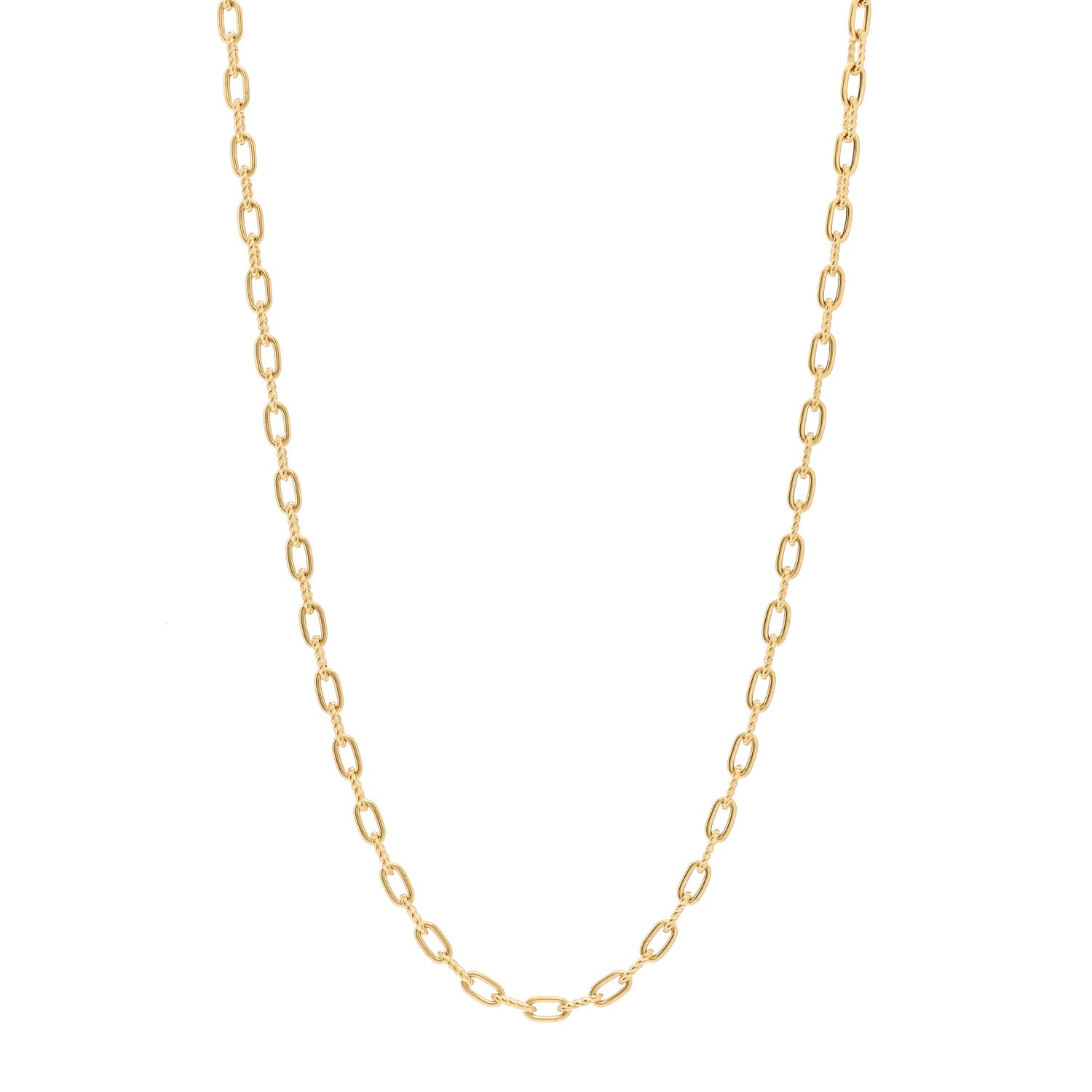 David Yurman 18K Yellow Gold 3mm Madison Three Ring Chain Necklace 1 of 5