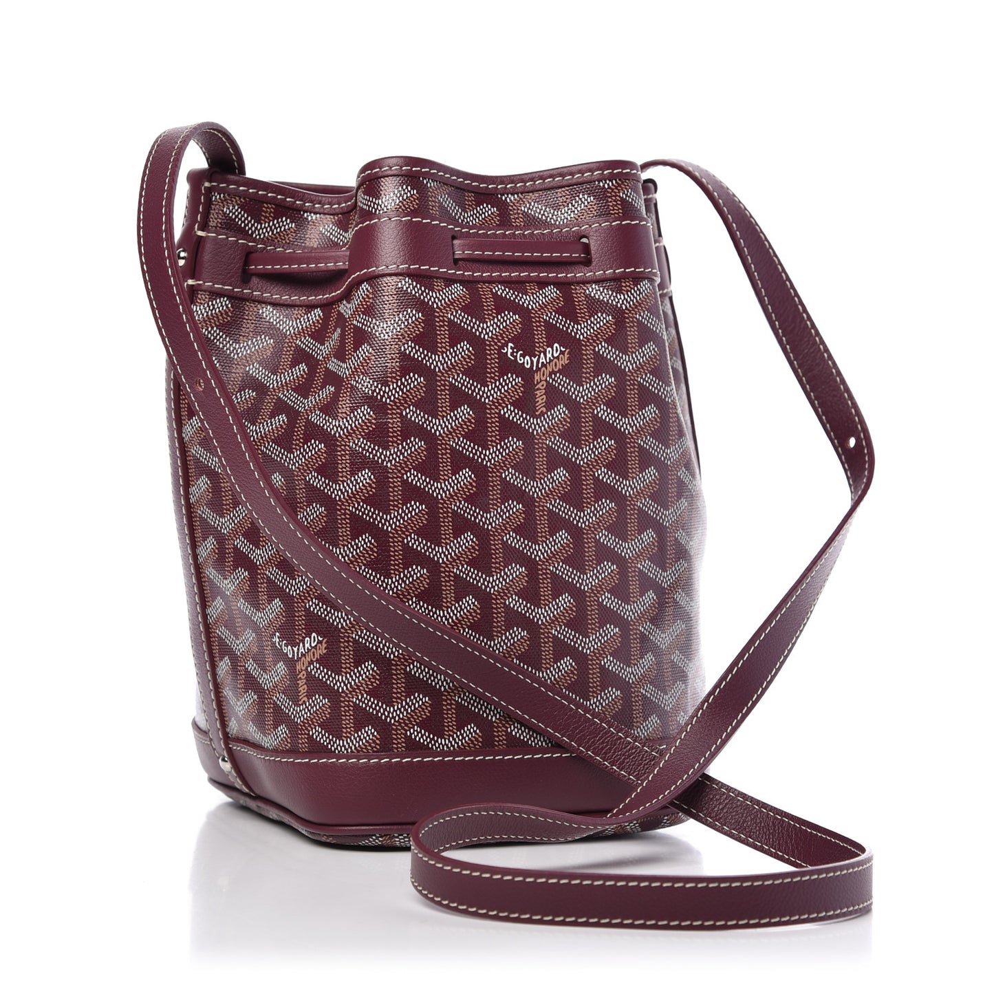 Goyardine Petit Flot Bucket Bag PM Burgundy
