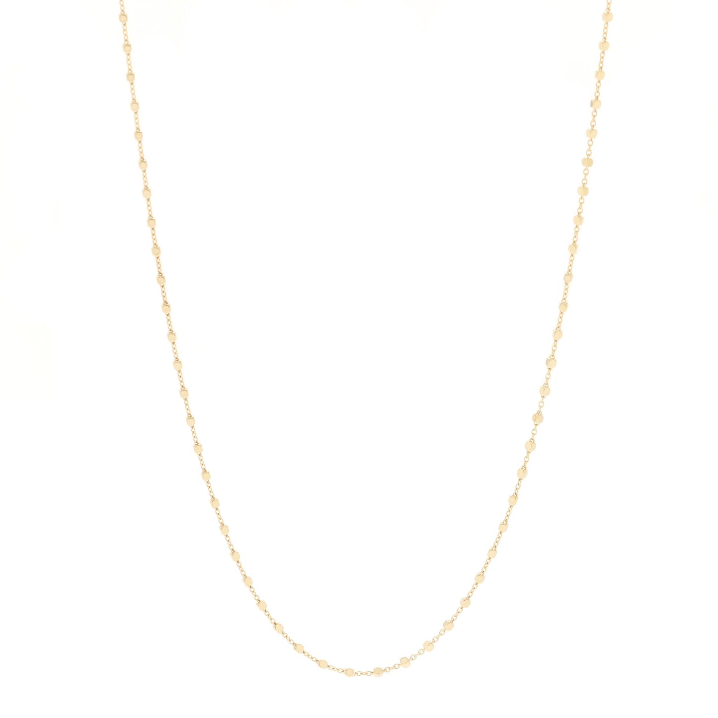 18K Yellow Gold Cube Chain Necklace