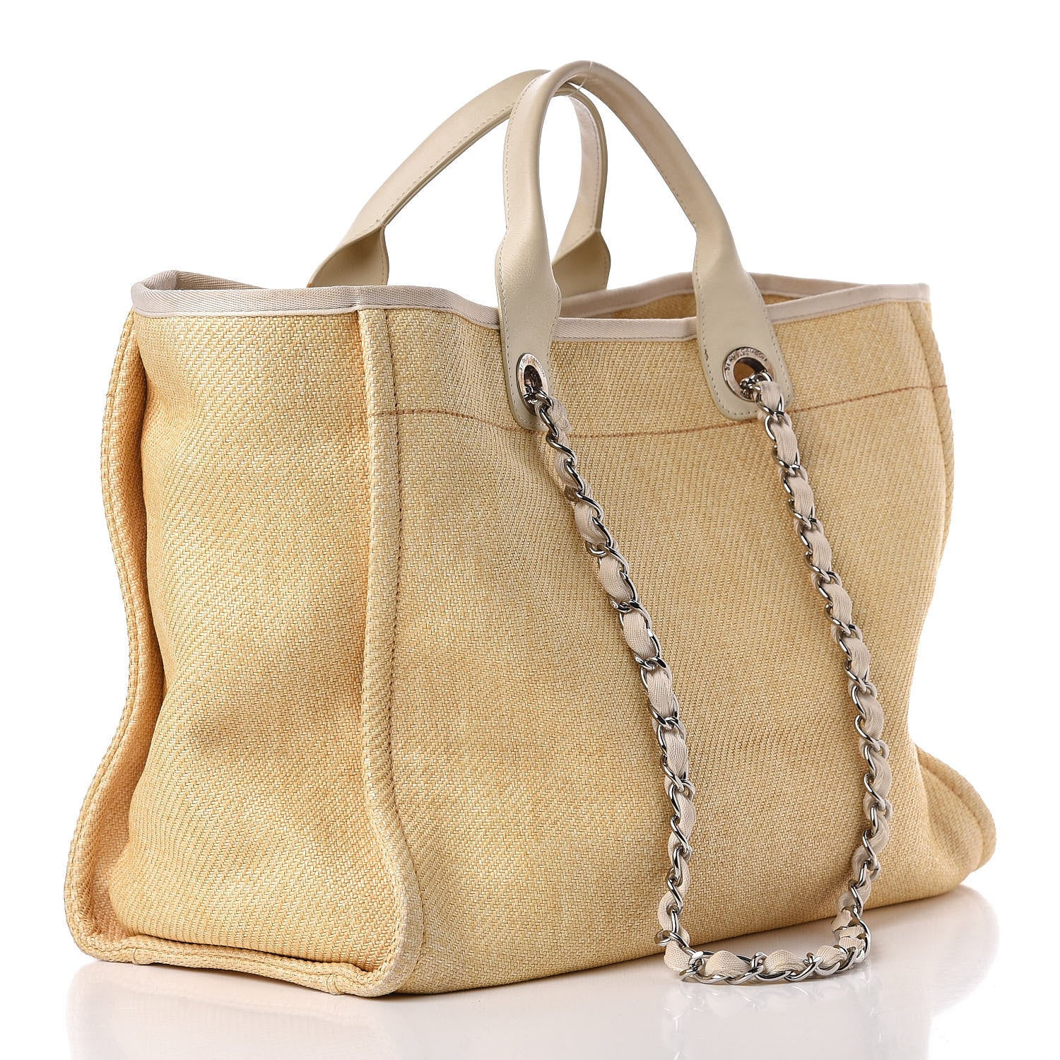 Chanel Woven Straw Raffia Medium Deauville Tote Beige 3 of 13