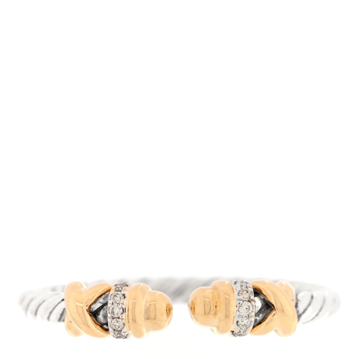 Sterling Silver 18K Yellow Gold Diamond Petite Helena Ring 56 7.5