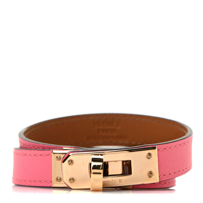 Hermes Swift Kelly Double Tour Bracelet S Rose Azalee 2 of 5