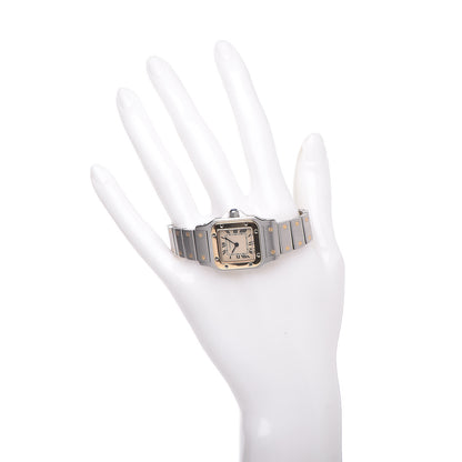 Cartier Stainless Steel 18K Yellow Gold 24mm Santos De Cartier Galbee Quartz Watch 2 of 8