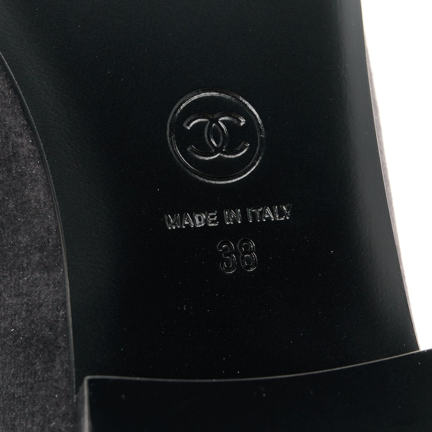 Velvet Cap Toe CC Ballerina Flats 38 Dark Gray Brown