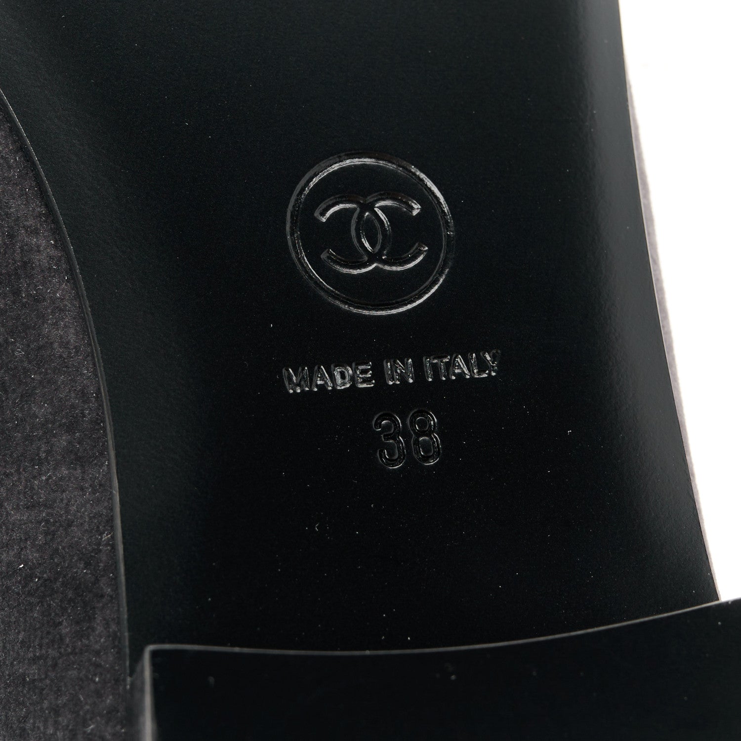 Chanel Velvet Cap Toe CC Ballerina Flats 38 Dark Gray Brown 6 of 9