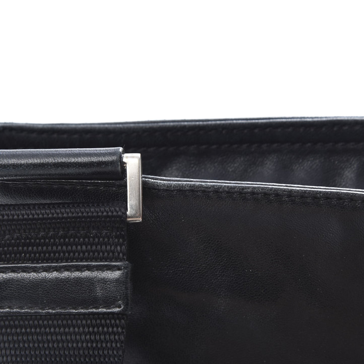 Nappa Flat Messenger Bag Black