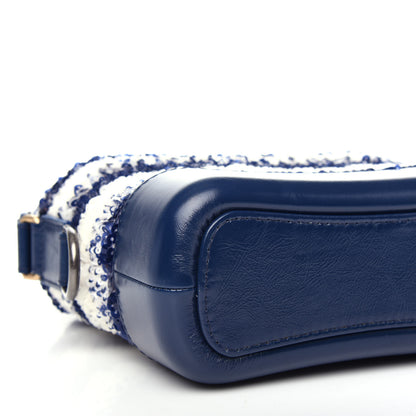 Chanel Sequin Calfskin Small Gabrielle Hobo Blue White 8 of 10
