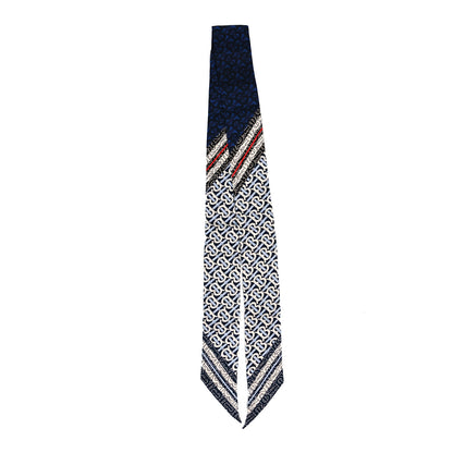 Burberry Silk Monogram Print Skinny Scarf Blue 2 of 3