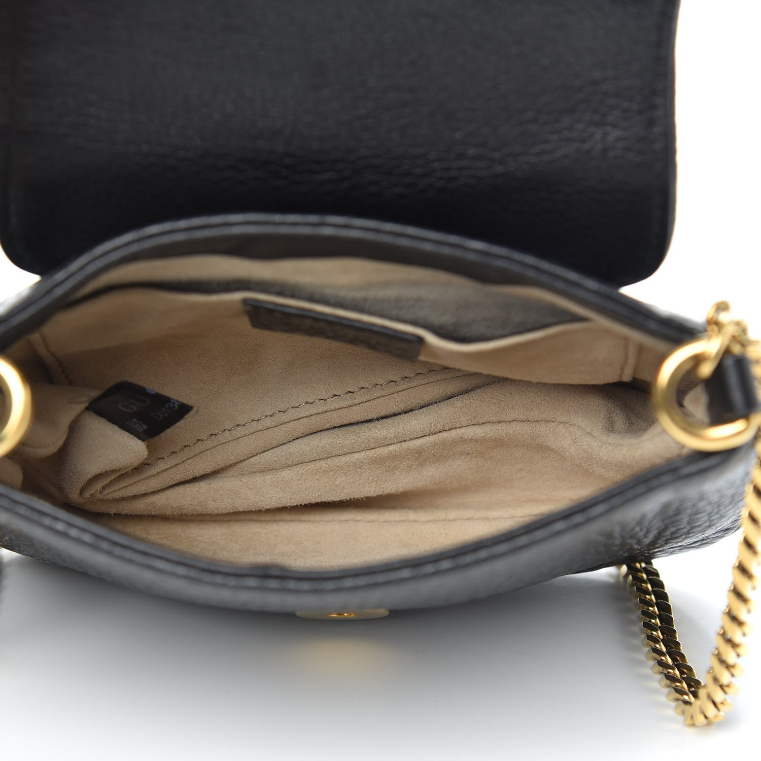 Gucci Pebbled Calfskin Small 1973 Chain Shoulder Bag Black 5 of 9