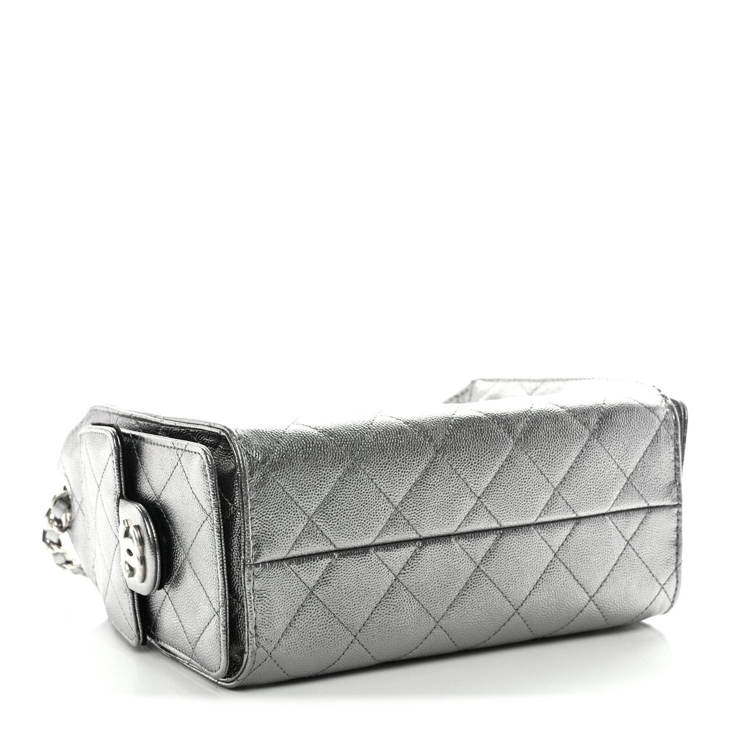 Metallic Caviar Quilted Mini Chanel 25 Handbag Anthracite