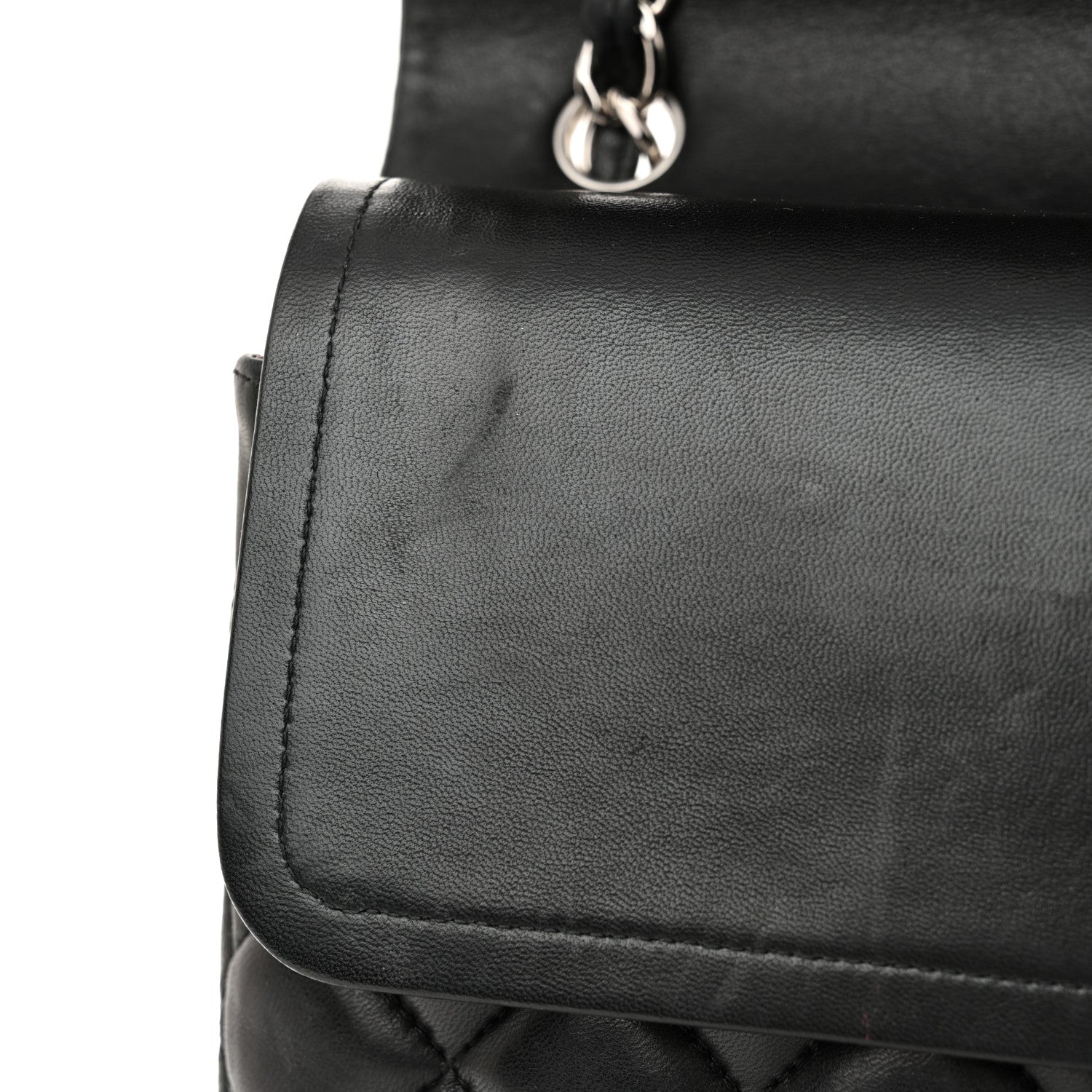 Chanel Lambskin Quilted Jumbo Double Flap Black 15 of 17