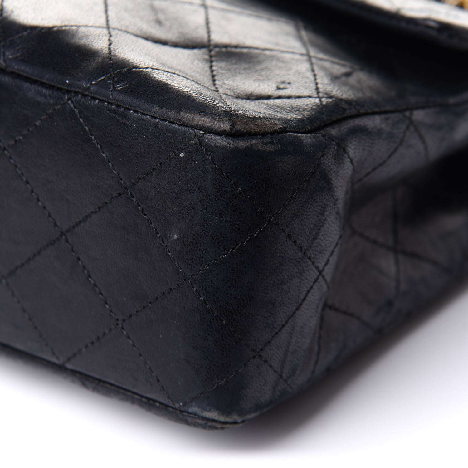 Chanel Lambskin Quilted Medium Double Flap Black 9 of 11