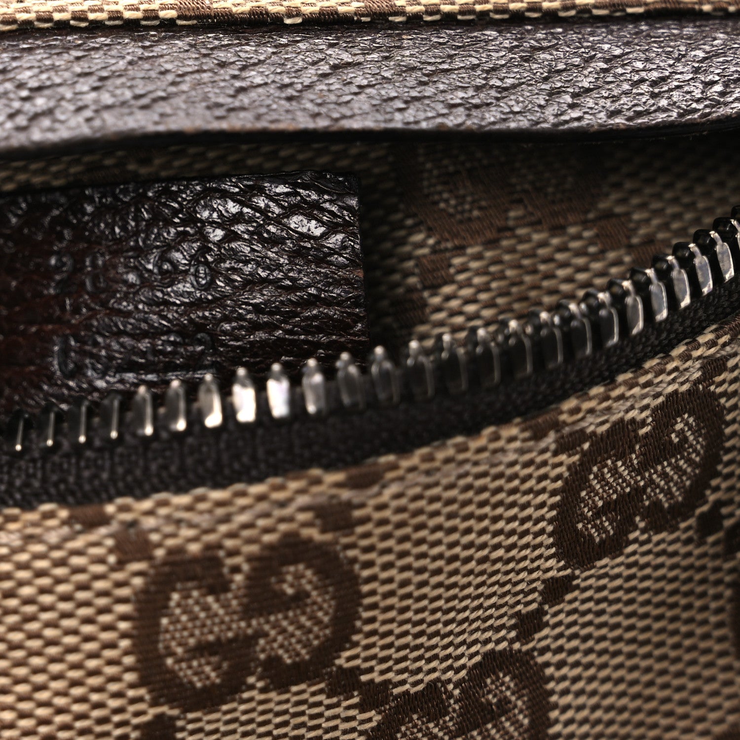 Gucci GG Monogram Double Pocket Belt Bag Dark Brown 7 of 13