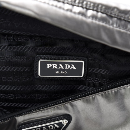 Prada Metallic Tessuto Nylon Metal Belt Bag Ferro 10 of 11