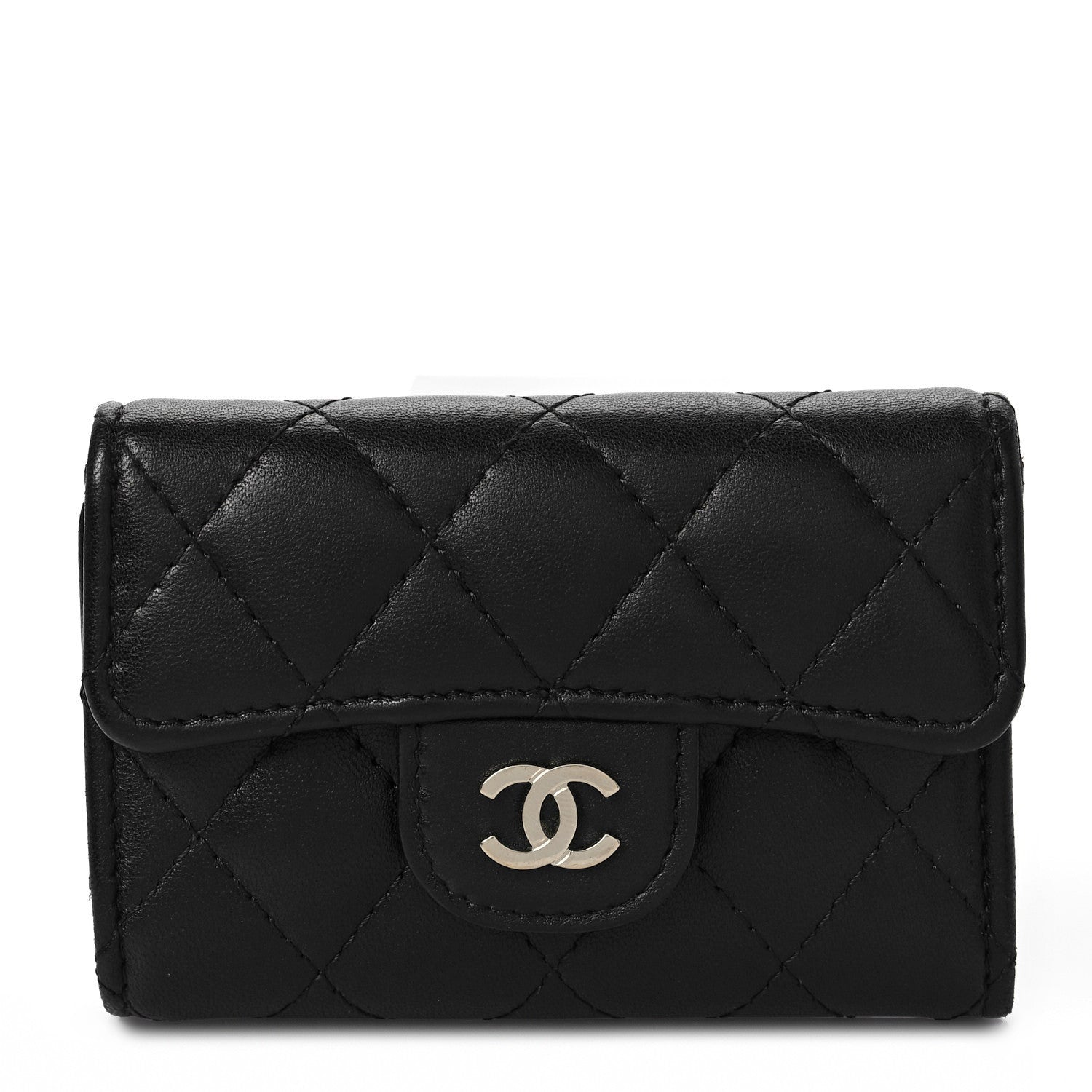 Chanel Lambskin Quilted 4 Key Holder Black 1 of 9