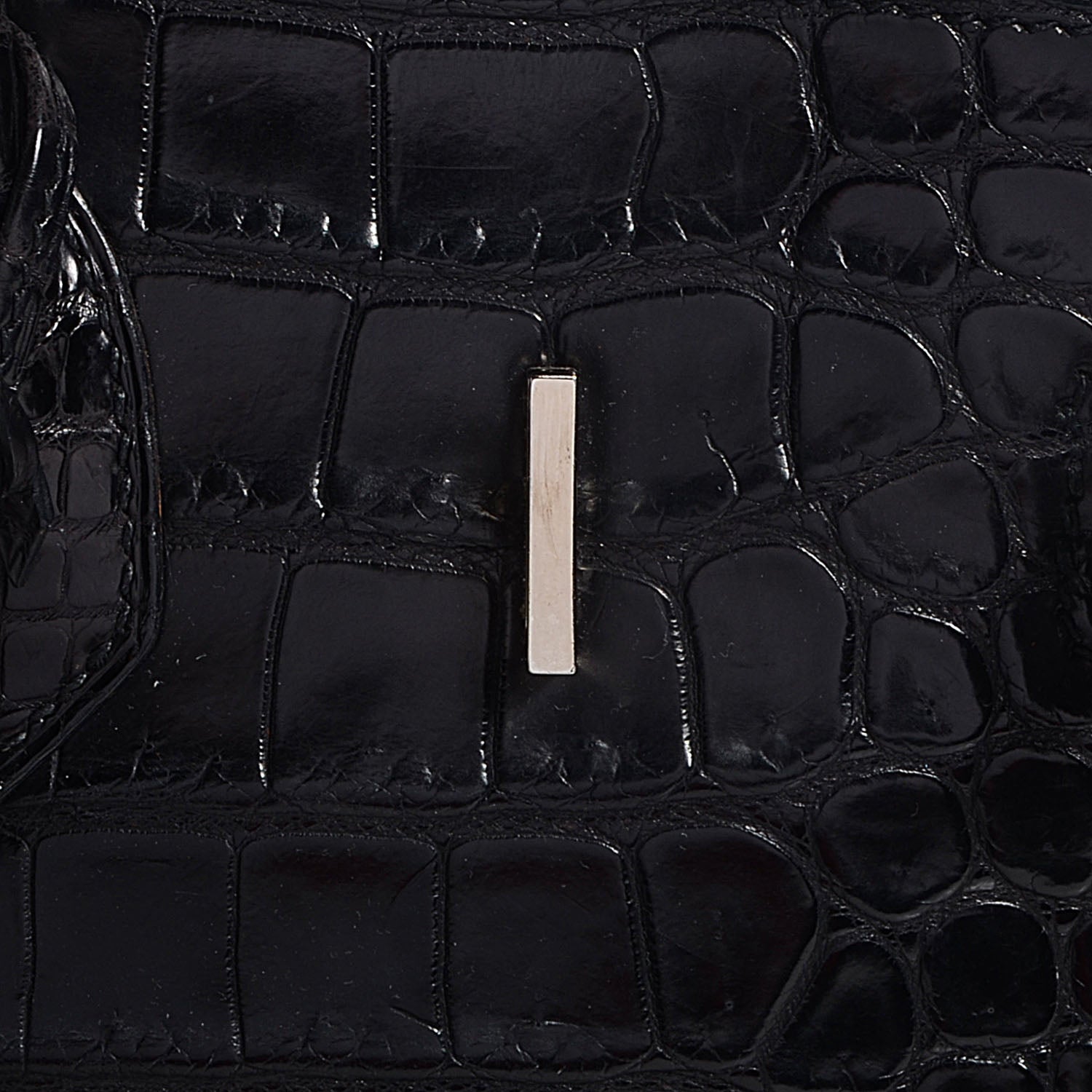 Hermes Matte Porosus Crocodile Birkin 35 Black 15 of 30