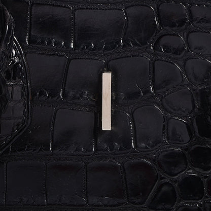 Hermes Matte Porosus Crocodile Birkin 35 Black 15 of 30