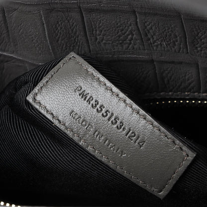 Saint Laurent Calfskin Crocodile Embossed Small Sac De Jour Fog 7 of 8