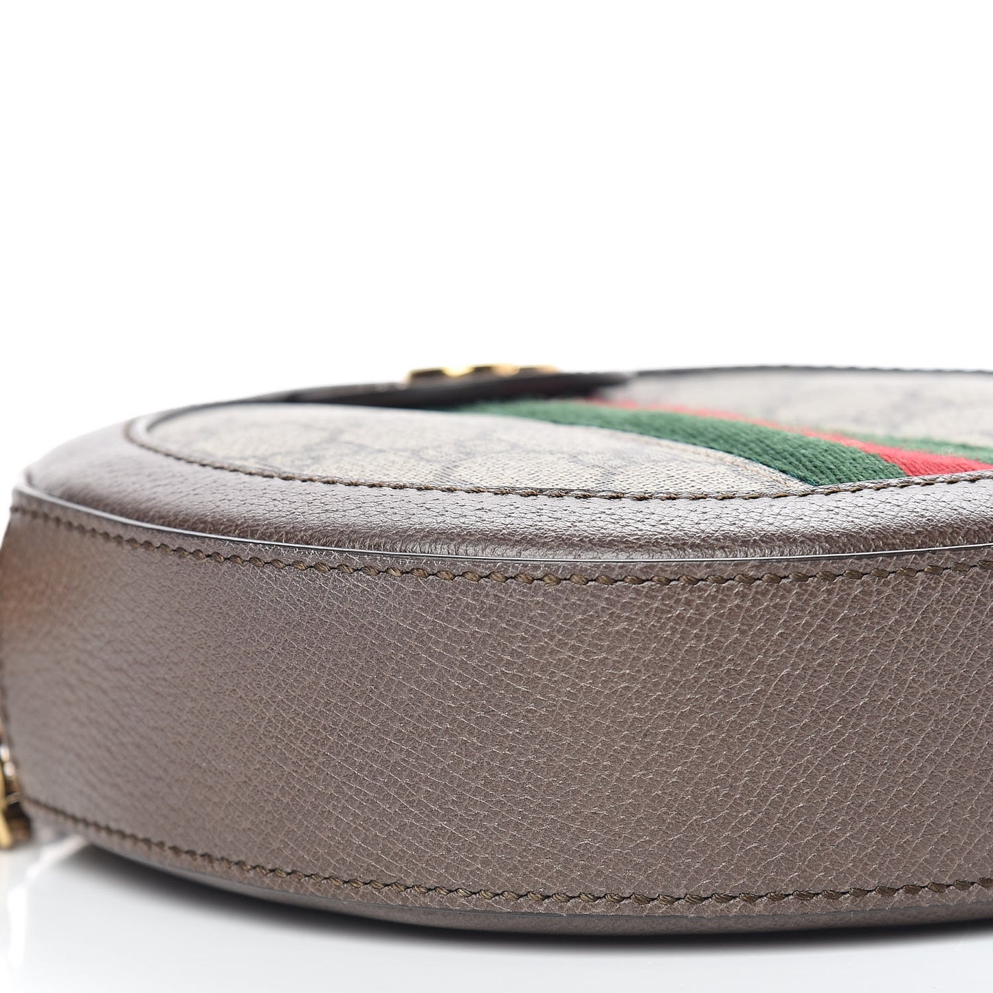 GG Supreme Monogram Web Mini Ophidia Round Shoulder Bag Brown