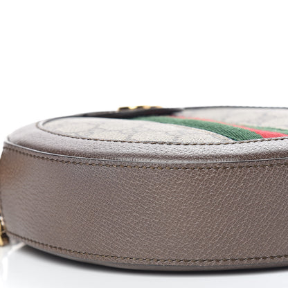 Gucci GG Supreme Monogram Web Mini Ophidia Round Shoulder Bag Brown 5 of 10