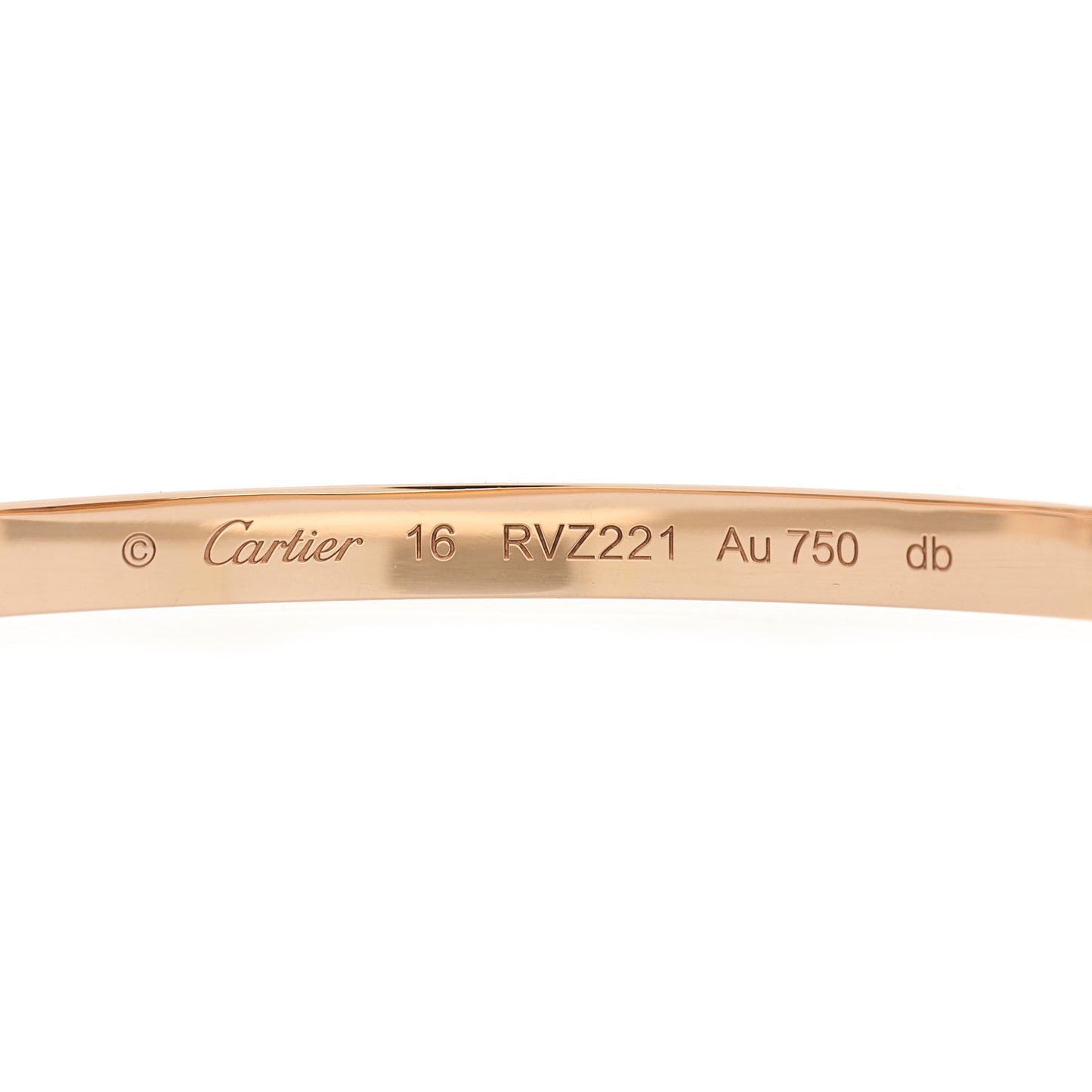 18K Pink Gold 6 Diamond Small LOVE Bracelet 16